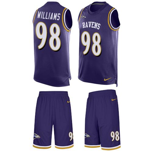 Nike Ravens #98 Brandon Williams Purple Team Color Men's Stitched NFL Limited Tank Top Suit Jersey